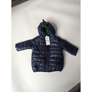 NWT First Impressions 3-6mon Baby Boy Navy Dino Puffer Winter Jacket Coat Snow